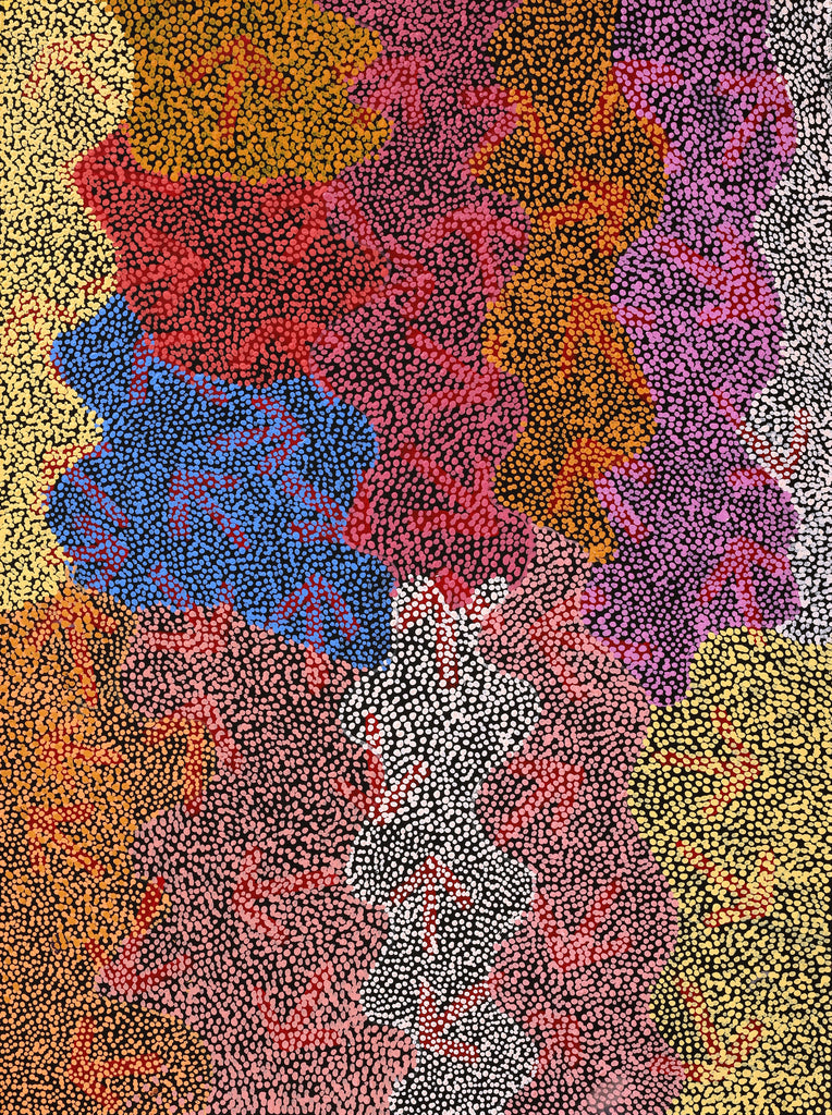 Aboriginal Artwork by Margaret Nangala Gallagher, Yankirri Jukurrpa (Emu Dreaming), 122x91cm