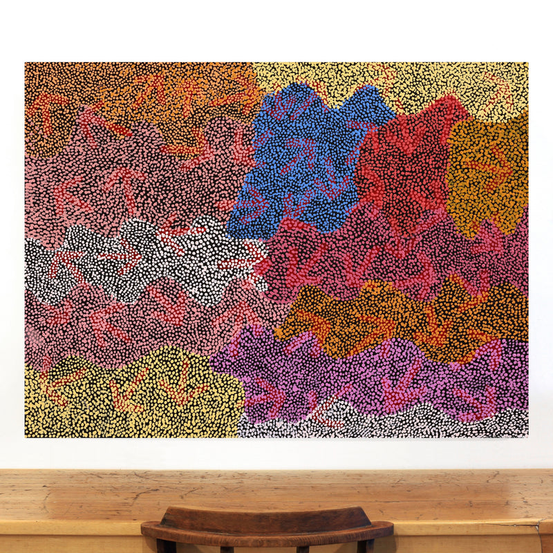 Aboriginal Artwork by Margaret Nangala Gallagher, Yankirri Jukurrpa (Emu Dreaming), 122x91cm