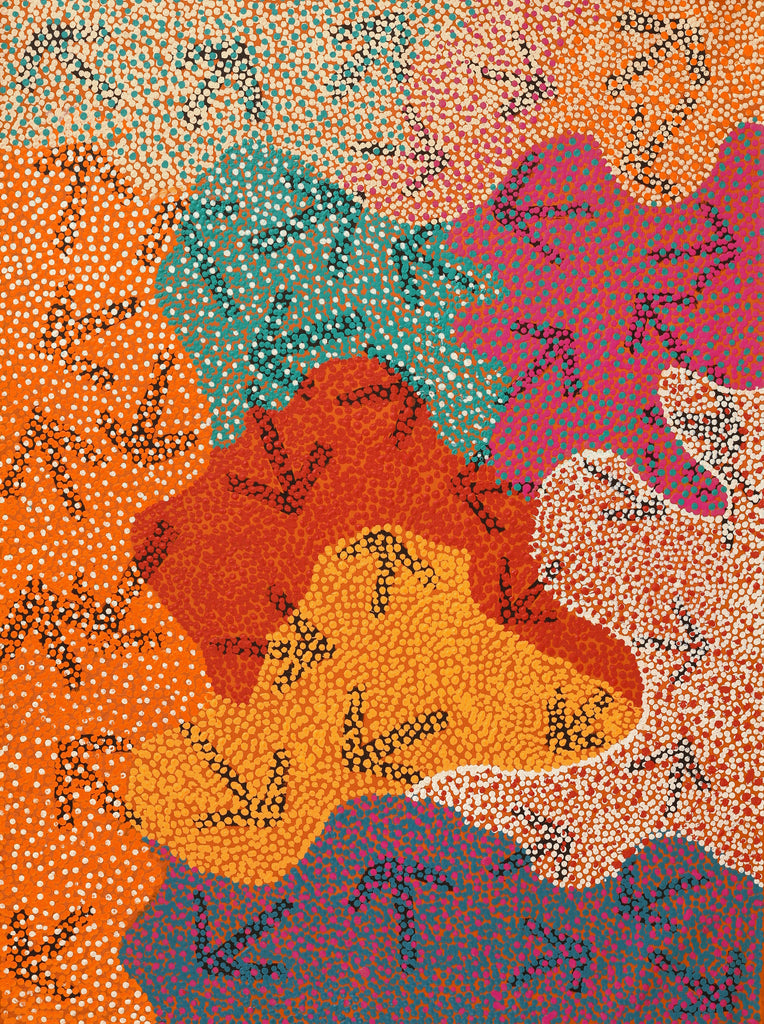 Aboriginal Artwork by Margaret Nangala Gallagher, Yankirri Jukurrpa (Emu Dreaming), 122x91cm