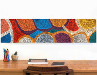 Aboriginal Artwork by Margaret Nangala Gallagher, Yankirri Jukurrpa (Emu Dreaming), 122x30cm