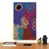 Aboriginal Artwork by Vina Nangala Gallagher, Yankirri Jukurrpa (Emu Dreaming), 76x46cm