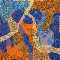 Aboriginal Artwork by Margaret Nangala Gallagher, Yankirri Jukurrpa (Emu Dreaming), 76x76cm