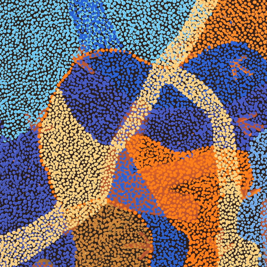 Aboriginal Artwork by Margaret Nangala Gallagher, Yankirri Jukurrpa (Emu Dreaming), 76x76cm