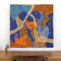 Aboriginal Artwork by Margaret Nangala Gallagher, Yankirri Jukurrpa (Emu Dreaming), 76x76cm