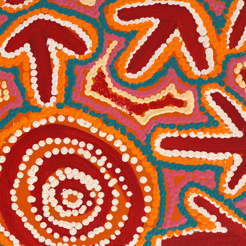 Aboriginal Artwork by Margaret Nangala Gallagher, Yankirri Jukurrpa (Emu Dreaming), 91x76cm - ART ARK®