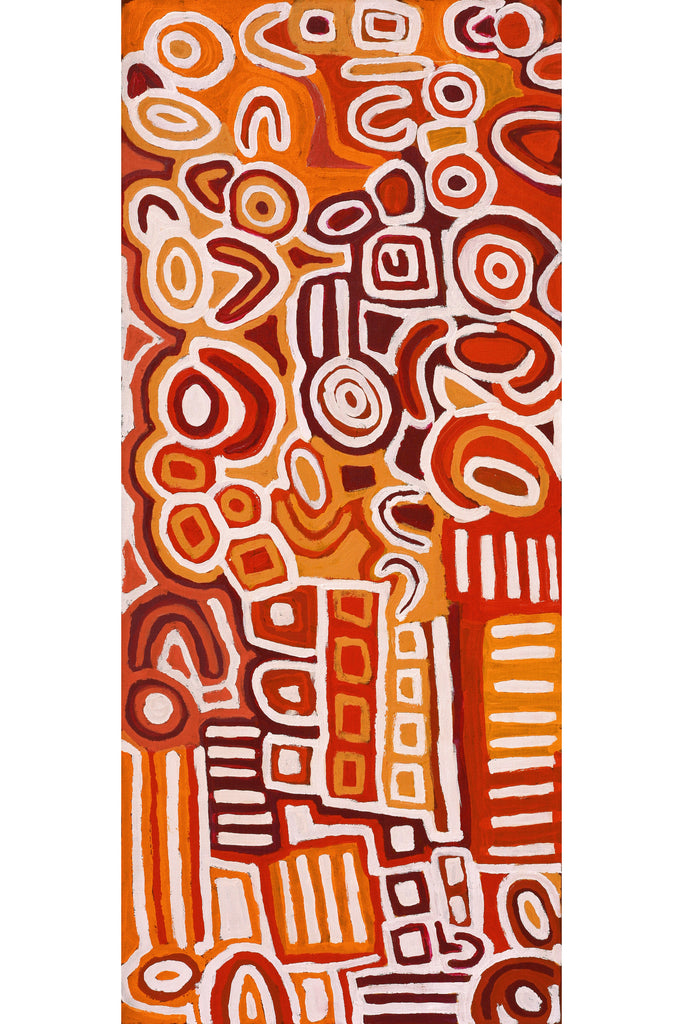 Aboriginal Art by Margaret Napangardi Lewis, Mina Mina Dreaming, 91x46cm - ART ARK®