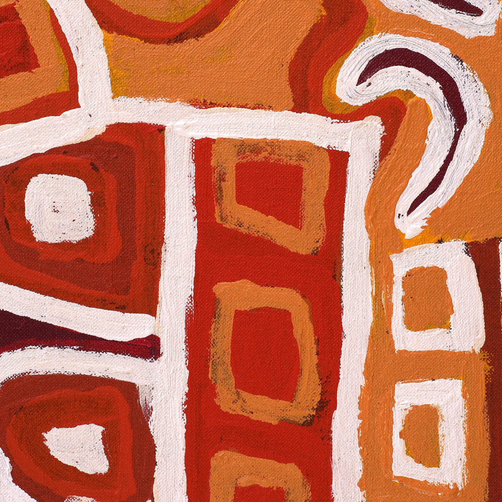 Aboriginal Artwork by Margaret Napangardi Lewis, Mina Mina Dreaming, 91x46cm