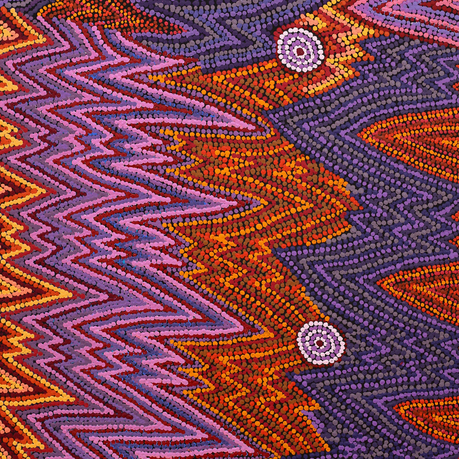 Aboriginal Artwork by Margaret Napangardi Lewis, Mina Mina Dreaming - Ngalyipi, 107x61cm