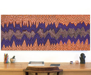 Aboriginal Artwork by Margaret Napangardi Lewis, Mina Mina Dreaming - Ngalyipi, 152x61cm - ART ARK®