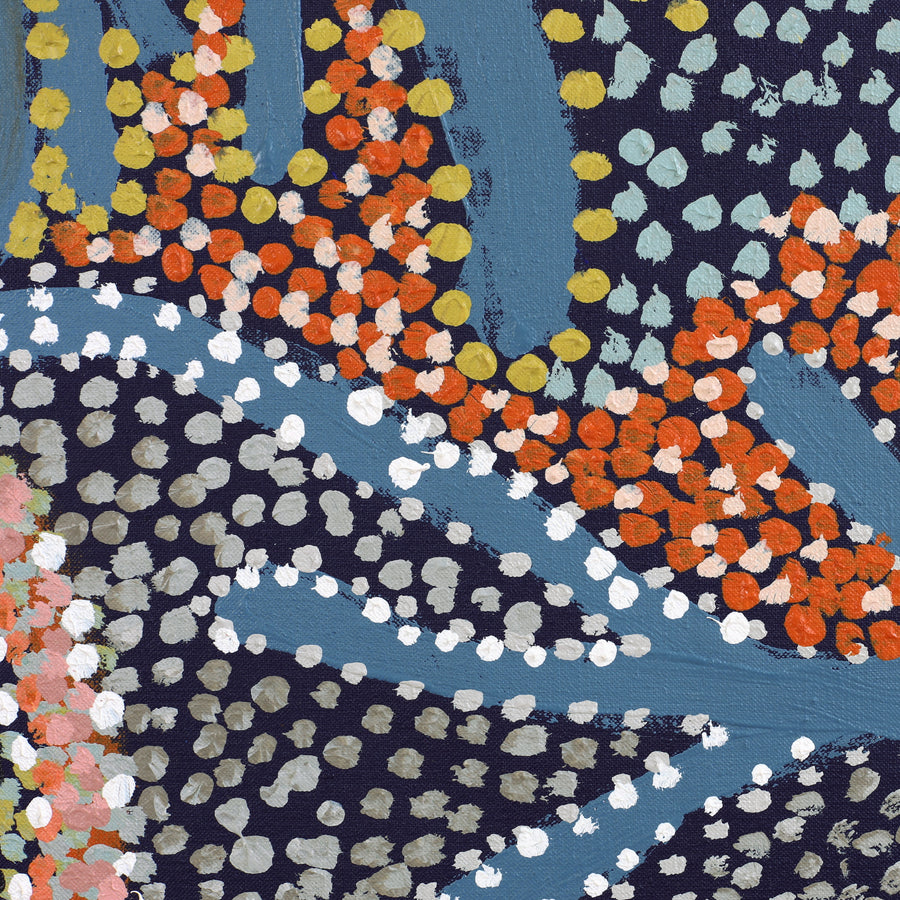 Aboriginal Artwork by Margaret Napangardi Lewis, Mina Mina Dreaming, 122x122cm