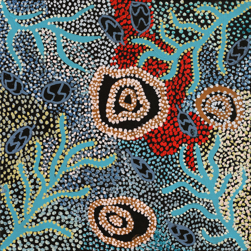 Aboriginal Artwork by Margaret Napangardi Lewis, Mina Mina Dreaming, 61x61cm
