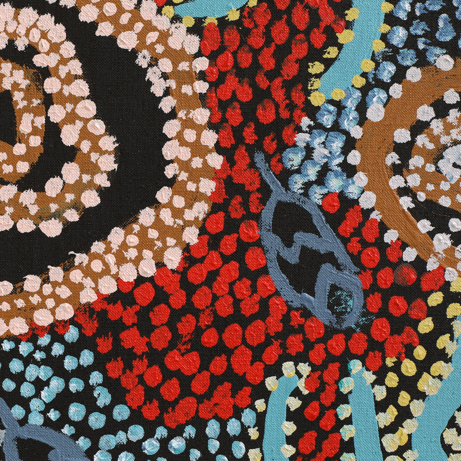 Aboriginal Artwork by Margaret Napangardi Lewis, Mina Mina Dreaming, 61x61cm