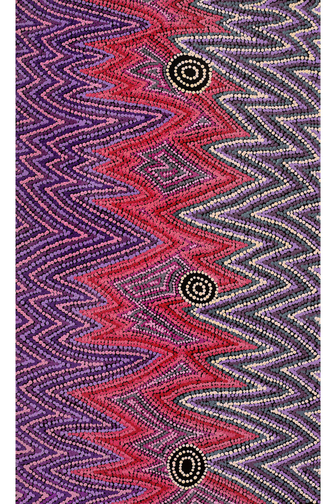 Aboriginal Artwork by Margaret Napangardi Lewis, Mina Mina Dreaming, 76x46cm - ART ARK®