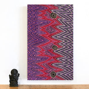 Aboriginal Artwork by Margaret Napangardi Lewis, Mina Mina Dreaming, 76x46cm - ART ARK®