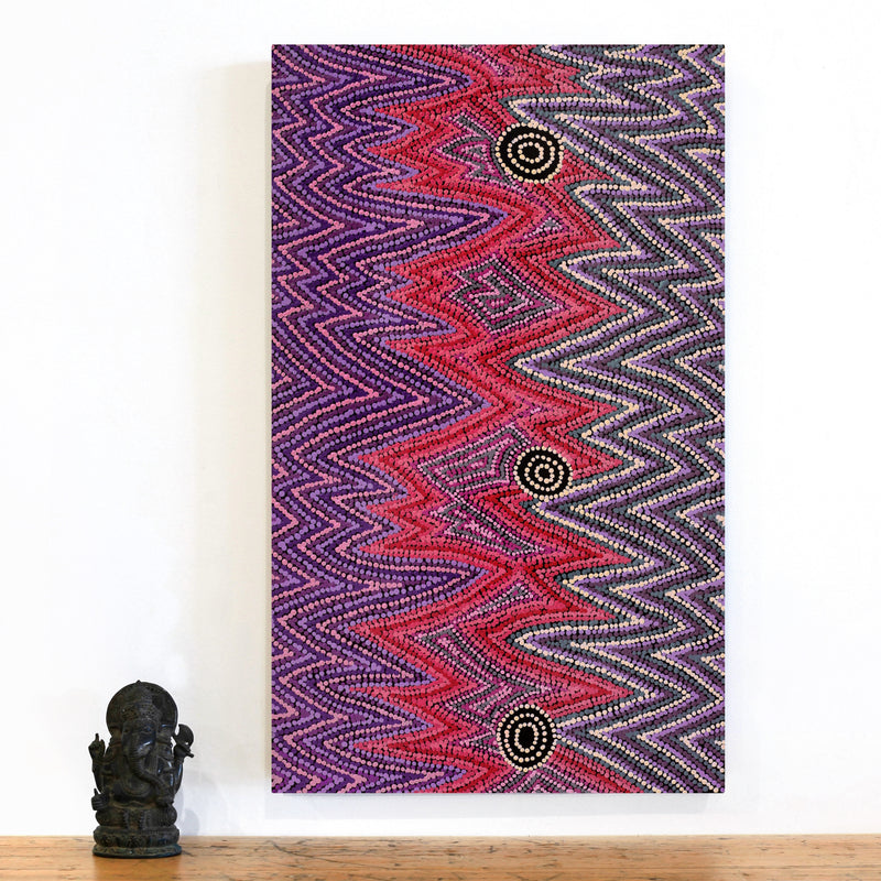 Aboriginal Artwork by Margaret Napangardi Lewis, Mina Mina Dreaming, 76x46cm