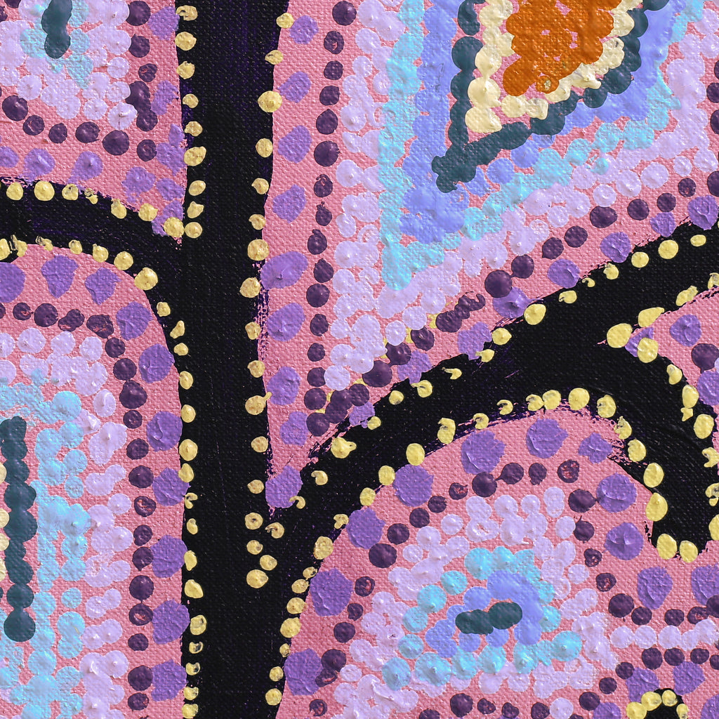 Aboriginal Artwork by Margaret Napangardi Lewis, Mina Mina Dreaming, 76x76cm