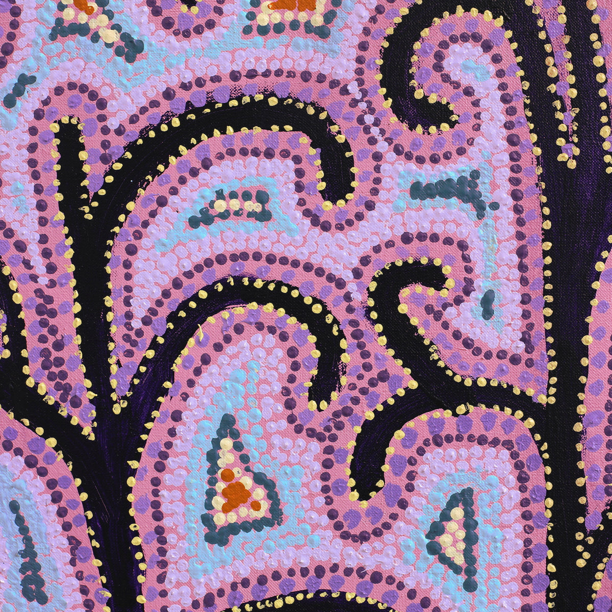 Aboriginal Art by Margaret Napangardi Lewis, Mina Mina Dreaming, 76x76cm - ART ARK®