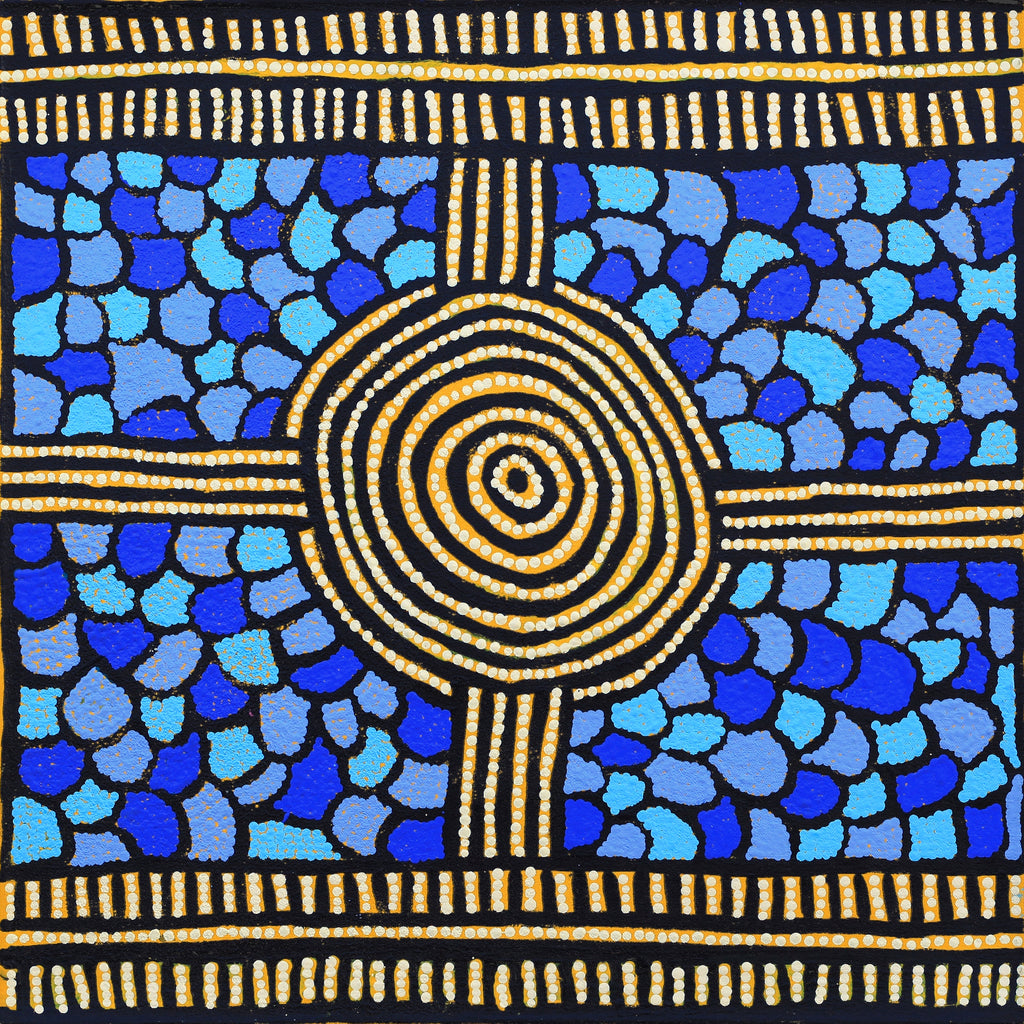 Aboriginal Artwork by Margaret Nangala Brown, Yumari Rockhole, 50x50cm - ART ARK®