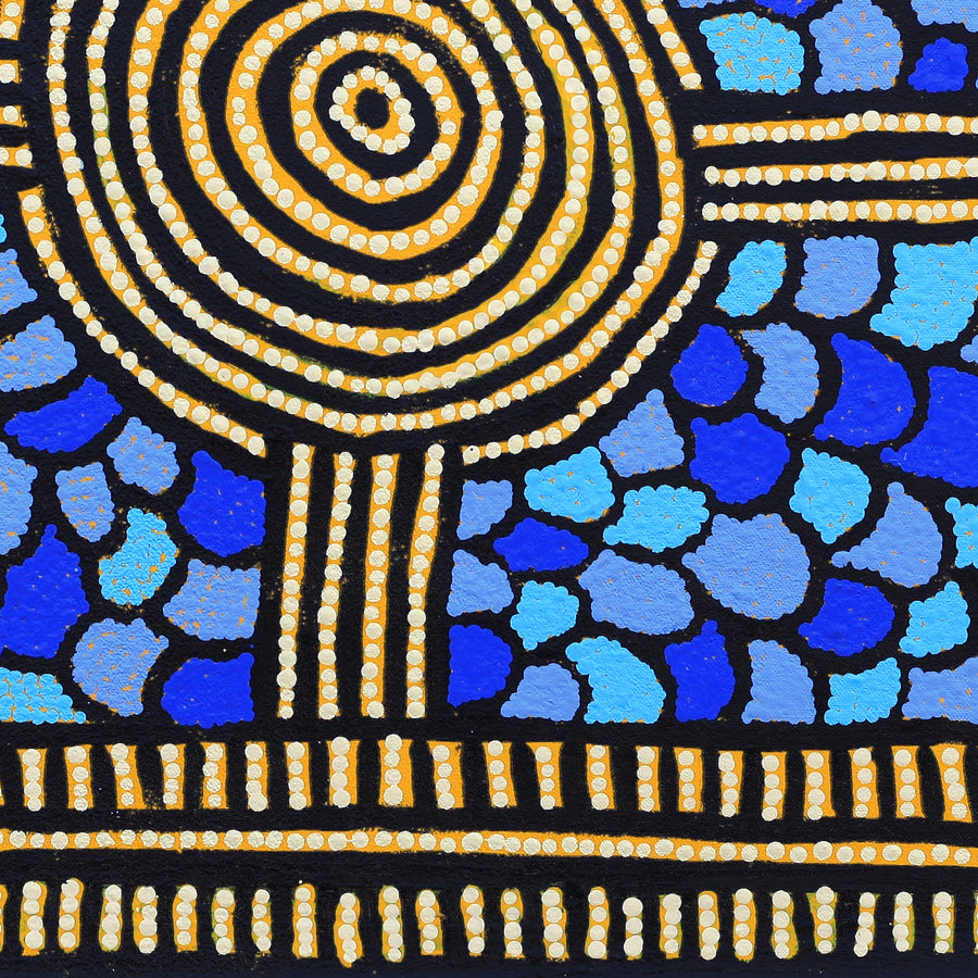 Aboriginal Artwork by Margaret Nangala Brown, Yumari Rockhole, 50x50cm