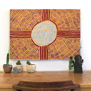 Aboriginal Artwork by Margaret Nangala Brown, Yumari Rockhole, 70x50cm - ART ARK®