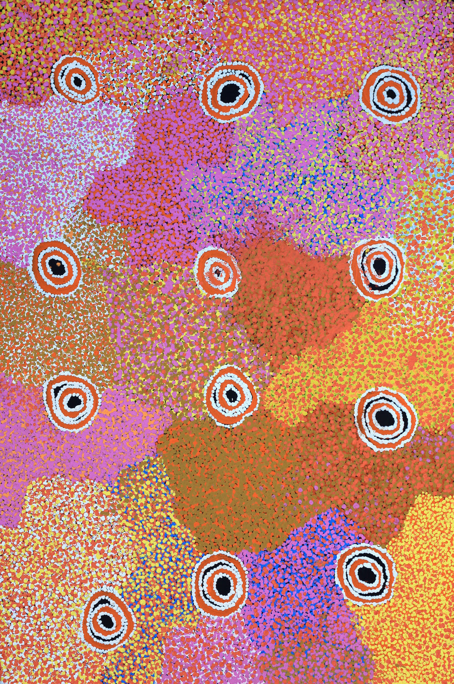 Aboriginal Artwork by Margaret Napangardi Brown, Mina Mina Jukurrpa - Ngalyipi, 91x61cm