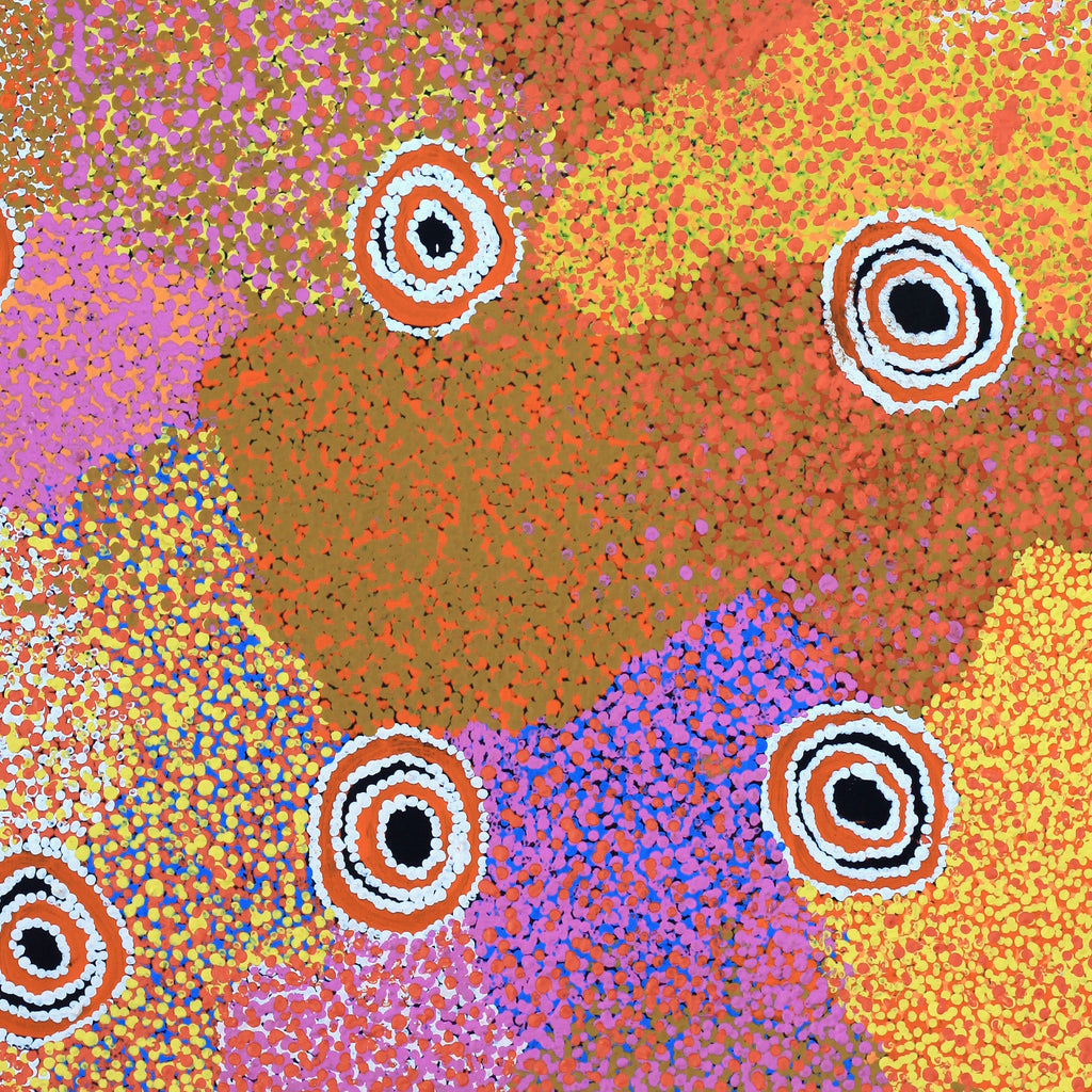 Aboriginal Artwork by Margaret Napangardi Brown, Mina Mina Jukurrpa - Ngalyipi, 91x61cm