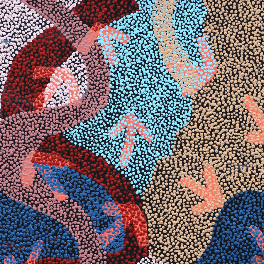 Aboriginal Artwork by Margaret Nangala Gallagher, Yankirri Jukurrpa (Emu Dreaming), 107x61cm