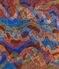 Aboriginal Artwork by Margaret Nangala Gallagher, Yankirri Jukurrpa (Emu Dreaming), 107x91cm
