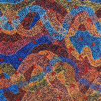 Aboriginal Artwork by Margaret Nangala Gallagher, Yankirri Jukurrpa (Emu Dreaming), 107x91cm