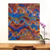 Aboriginal Artwork by Margaret Nangala Gallagher, Yankirri Jukurrpa (Emu Dreaming), 107x91cm