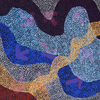 Aboriginal Artwork by Margaret Nangala Gallagher, Yankirri Jukurrpa (Emu Dreaming), 107x91cm