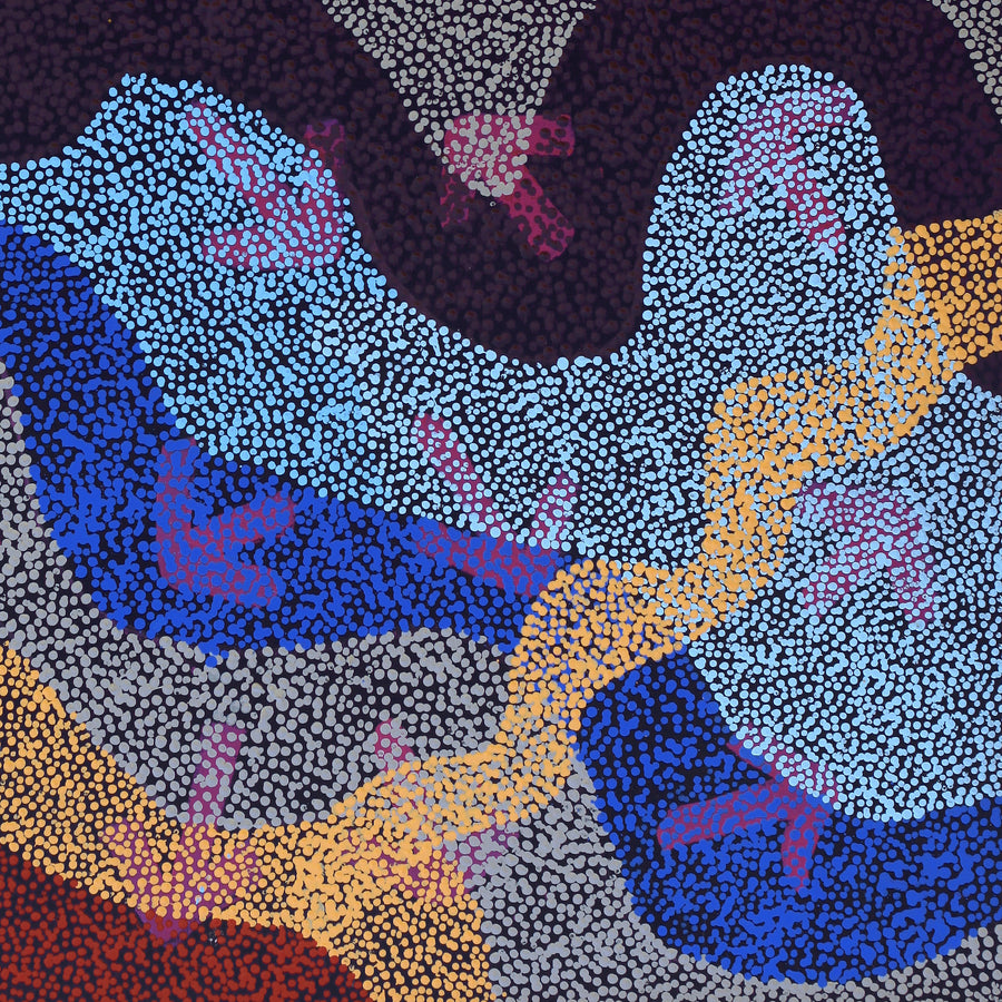 Aboriginal Artwork by Margaret Nangala Gallagher, Yankirri Jukurrpa (Emu Dreaming), 107x91cm