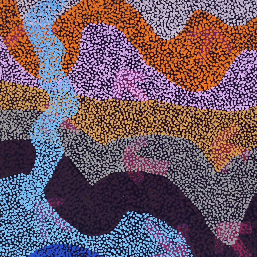 Aboriginal Artwork by Margaret Nangala Gallagher, Yankirri Jukurrpa (Emu Dreaming), 107x91cm