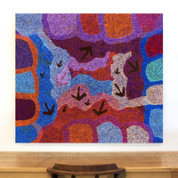 Aboriginal Artwork by Margaret Nangala Gallagher, Yankirri Jukurrpa (Emu Dreaming), 122x107cm