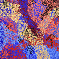 Aboriginal Artwork by Margaret Nangala Gallagher, Yankirri Jukurrpa (Emu Dreaming), 122x46cm