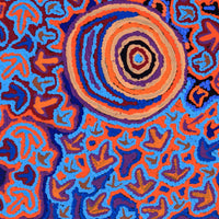 Aboriginal Artwork by Margaret Nangala Gallagher, Yankirri Jukurrpa, 122x46cm