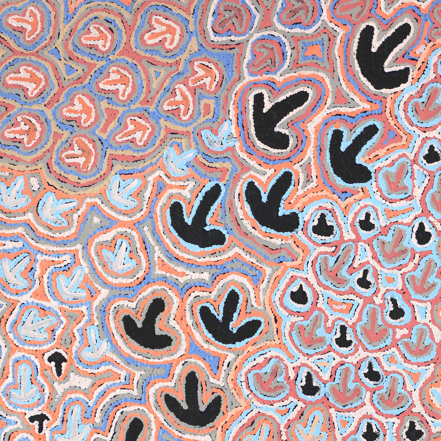 Aboriginal Artwork by Margaret Nangala Gallagher, Yankirri Jukurrpa, 122x61cm