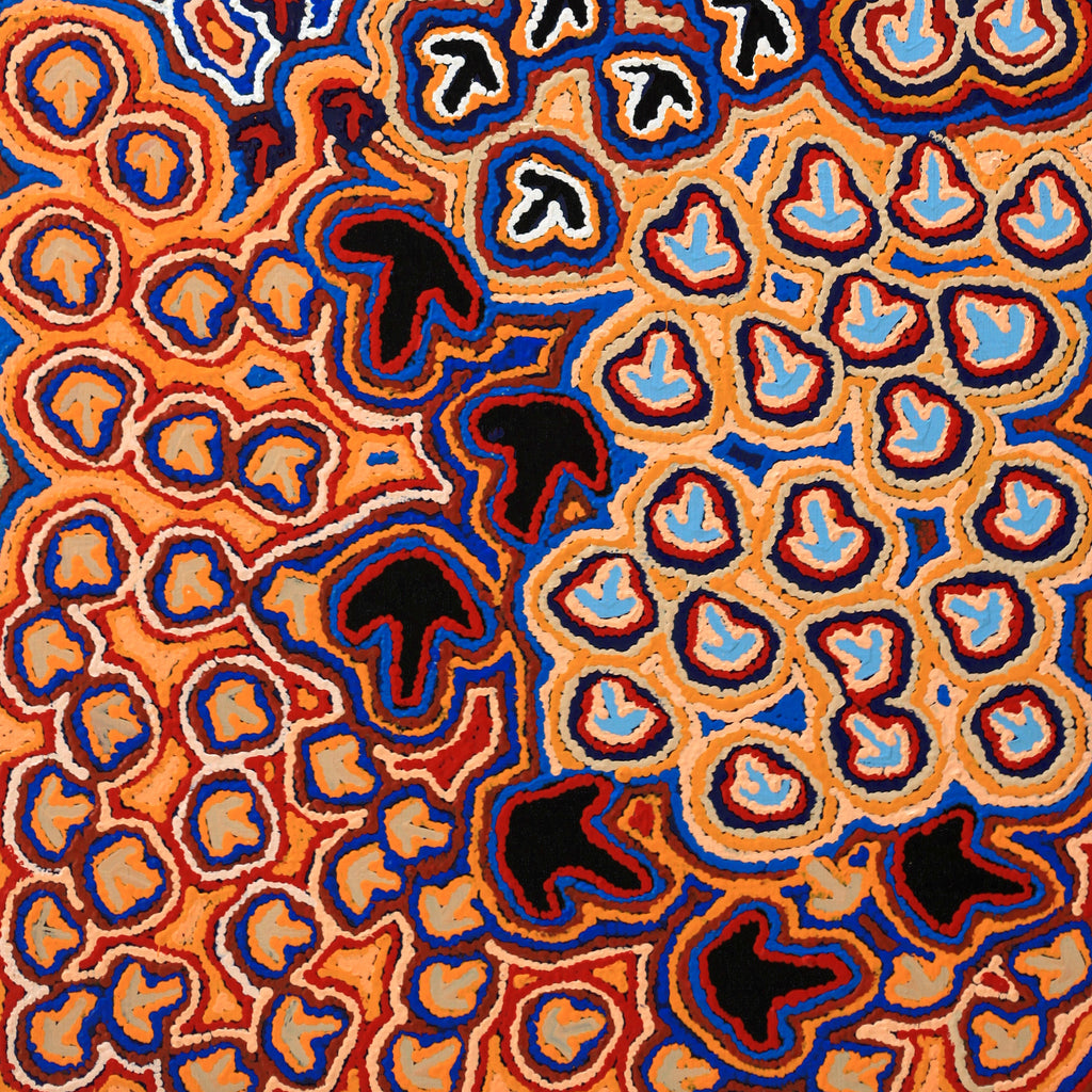 Aboriginal Artwork by Margaret Nangala Gallagher, Yankirri Jukurrpa, 122x61cm