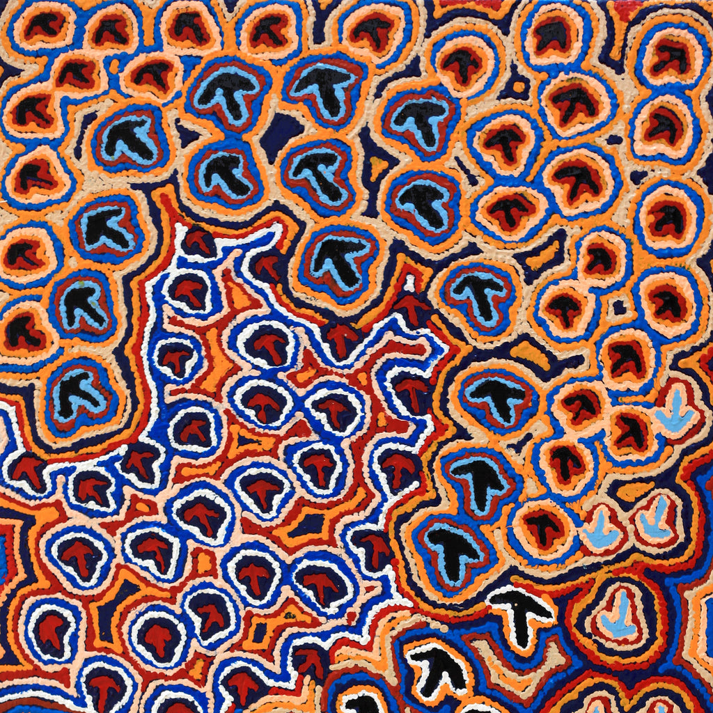 Aboriginal Artwork by Margaret Nangala Gallagher, Yankirri Jukurrpa, 122x61cm