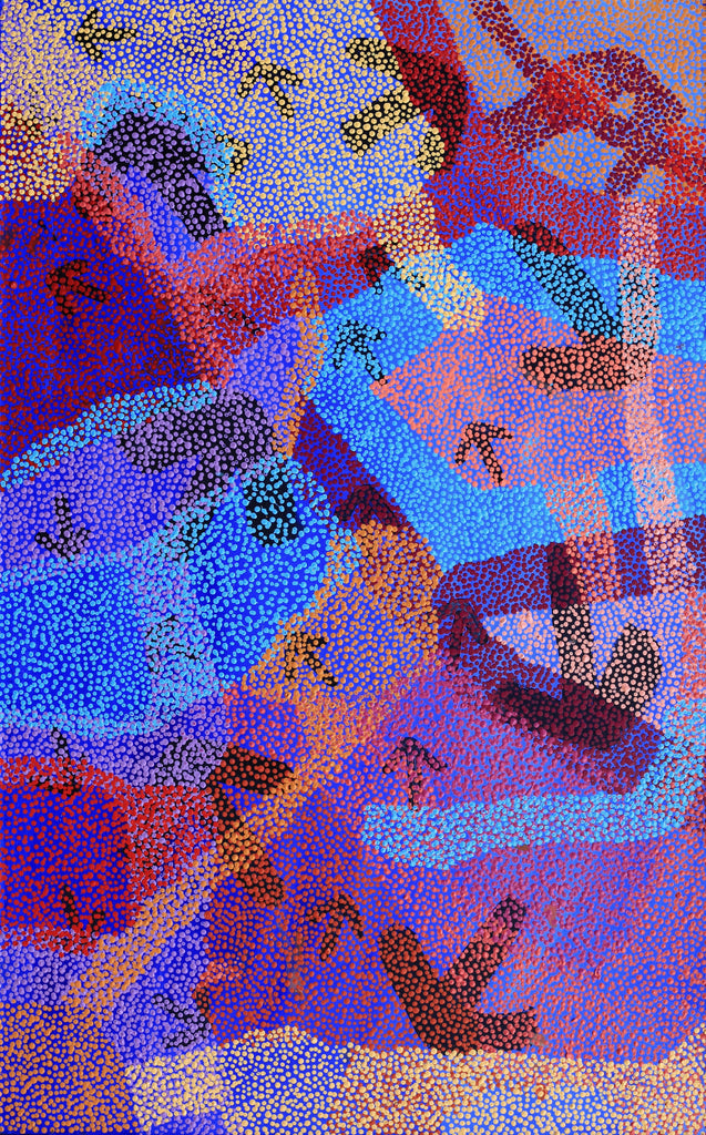 Aboriginal Artwork by Margaret Nangala Gallagher, Yankirri Jukurrpa (Emu Dreaming), 122x76cm