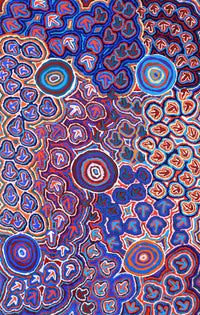 Aboriginal Artwork by Margaret Nangala Gallagher, Yankirri Jukurrpa (Emu Dreaming), 122x76cm