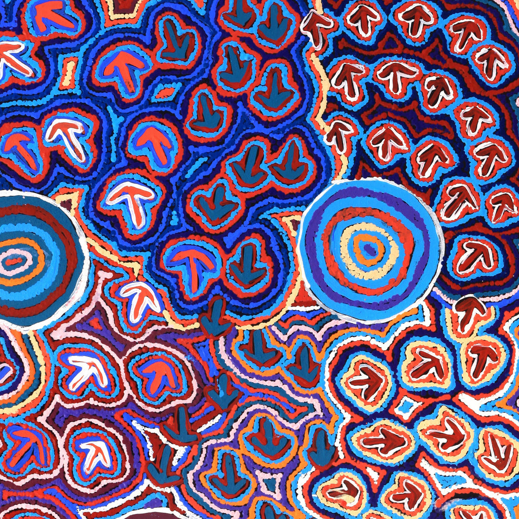 Aboriginal Artwork by Margaret Nangala Gallagher, Yankirri Jukurrpa (Emu Dreaming), 122x76cm