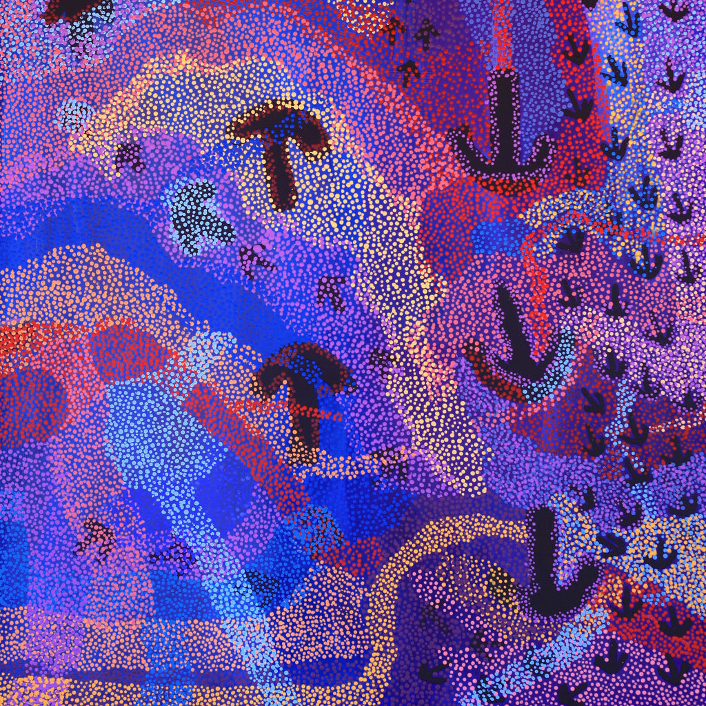 Aboriginal Artwork by Margaret Nangala Gallagher, Yankirri Jukurrpa (Emu Dreaming), 152x107cm - ART ARK®
