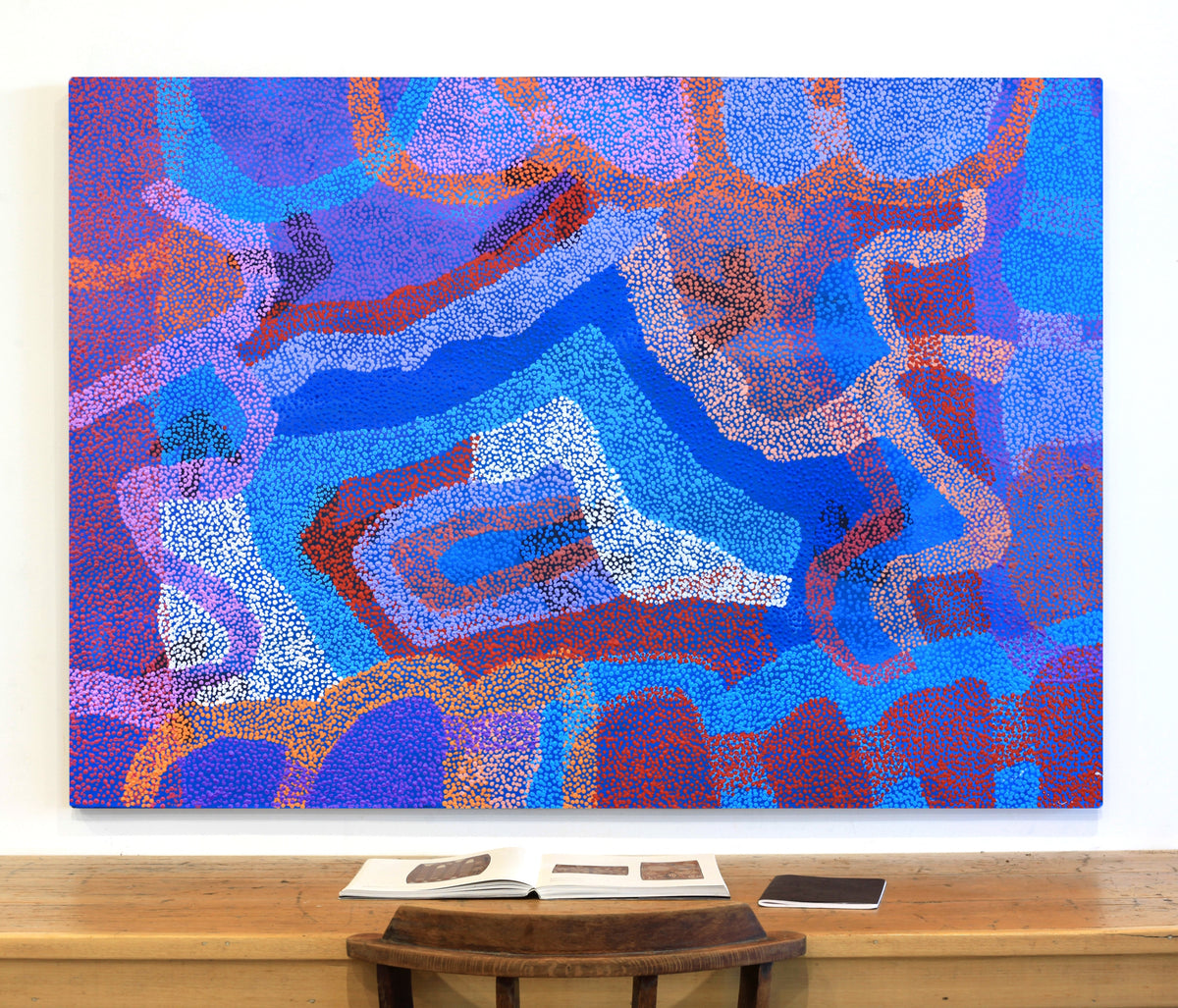 Aboriginal Artwork by Margaret Nangala Gallagher, Yankirri Jukurrpa (Emu Dreaming), 152x107cm