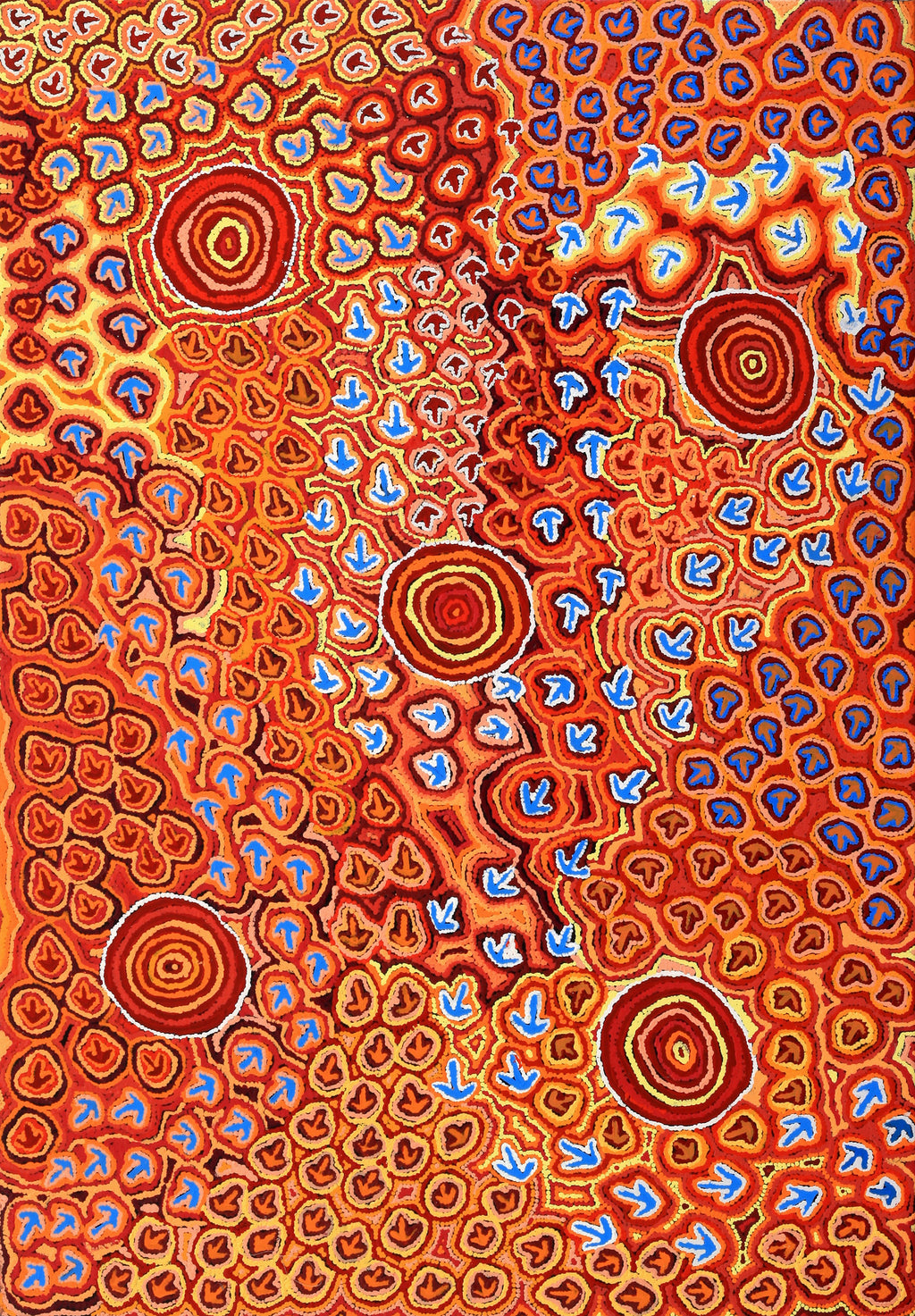 Aboriginal Artwork by Margaret Nangala Gallagher, Yankirri Jukurrpa, 152x107cm