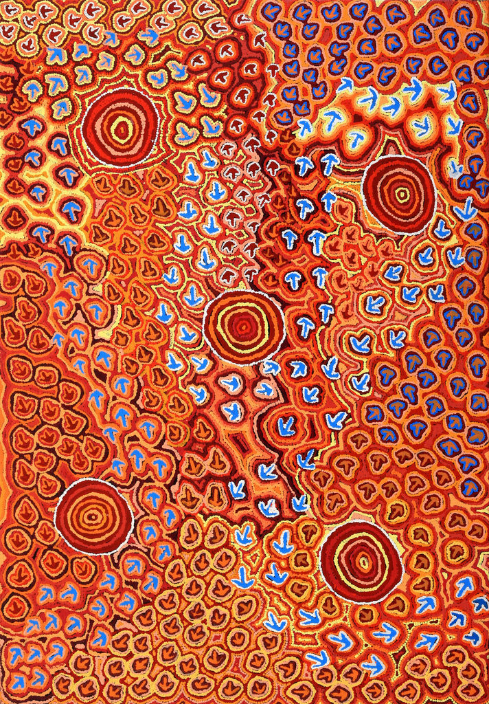 Aboriginal Artwork by Margaret Nangala Gallagher, Yankirri Jukurrpa, 152x107cm