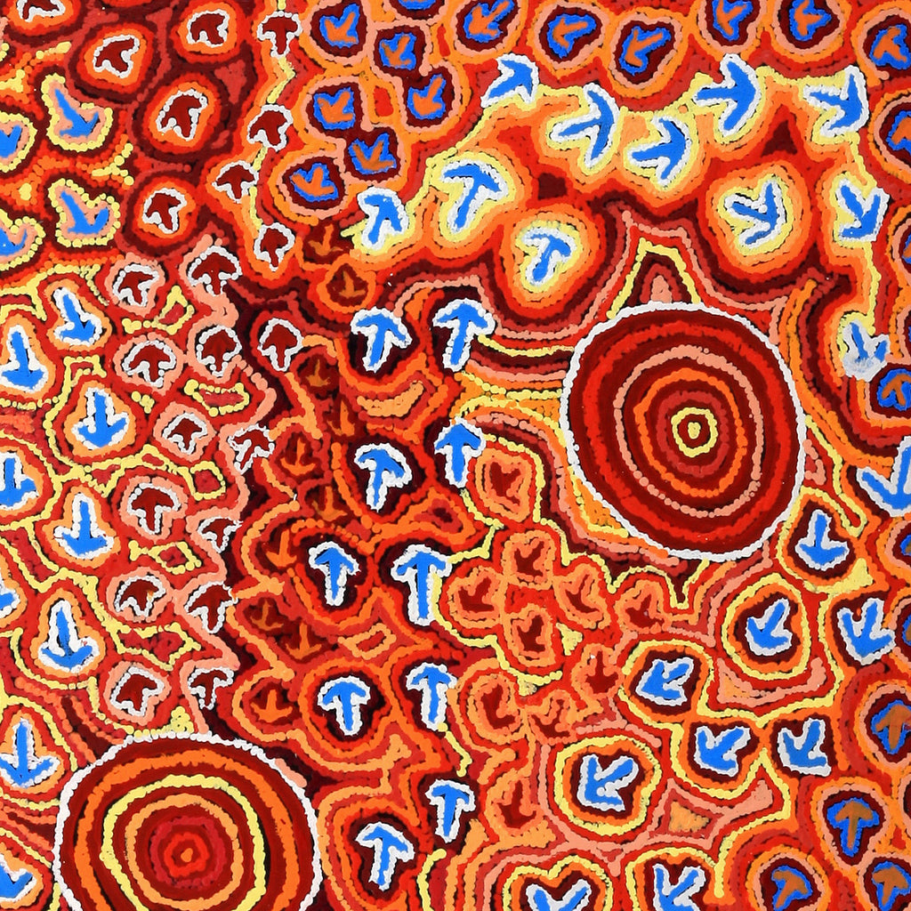 Aboriginal Artwork by Margaret Nangala Gallagher, Yankirri Jukurrpa, 152x107cm