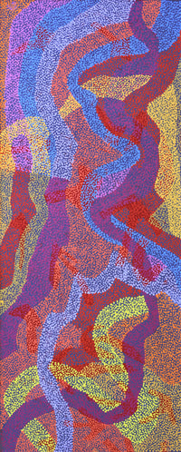 Aboriginal Artwork by Margaret Nangala Gallagher, Yankirri Jukurrpa (Emu Dreaming), 152x61cm