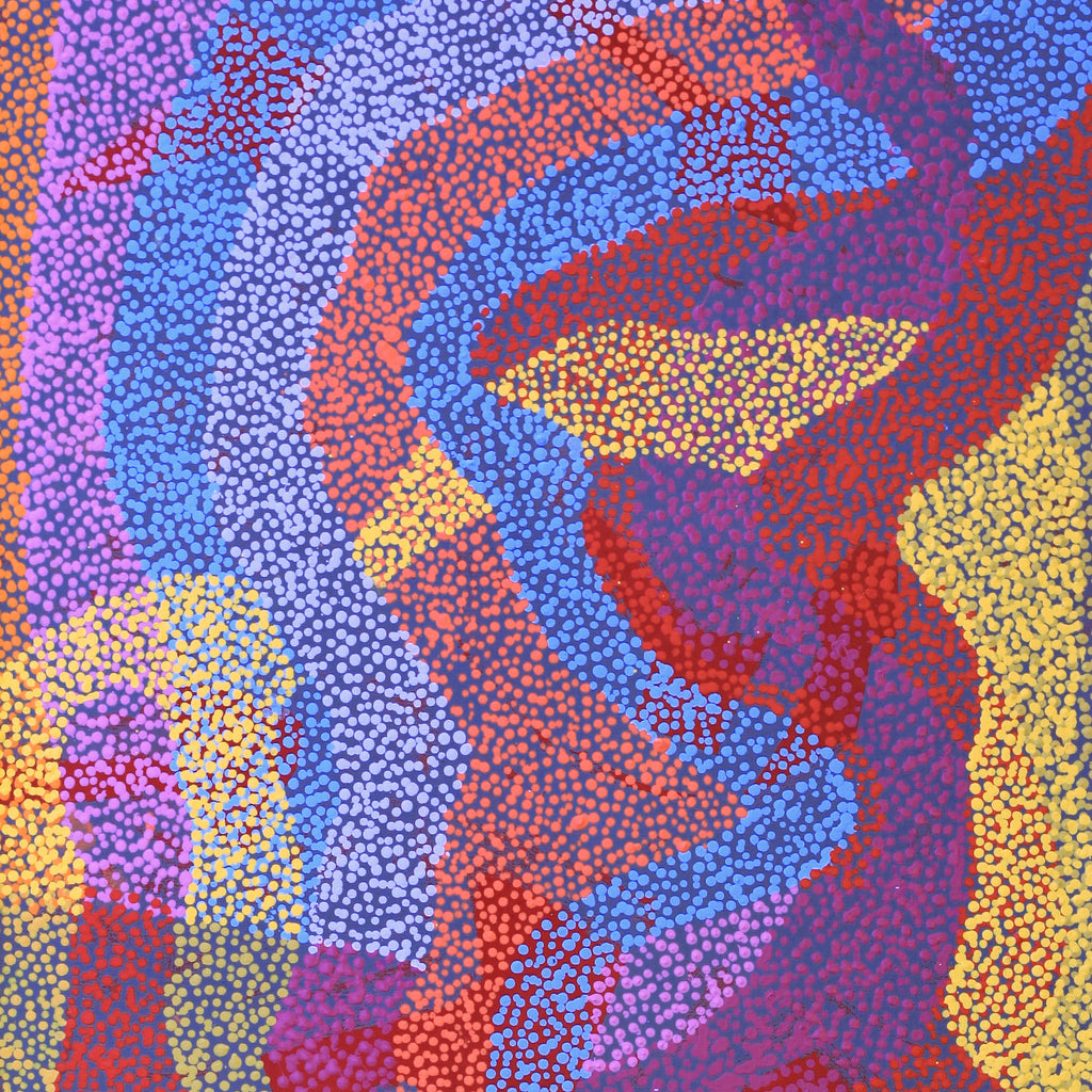 Aboriginal Artwork by Margaret Nangala Gallagher, Yankirri Jukurrpa (Emu Dreaming), 152x61cm