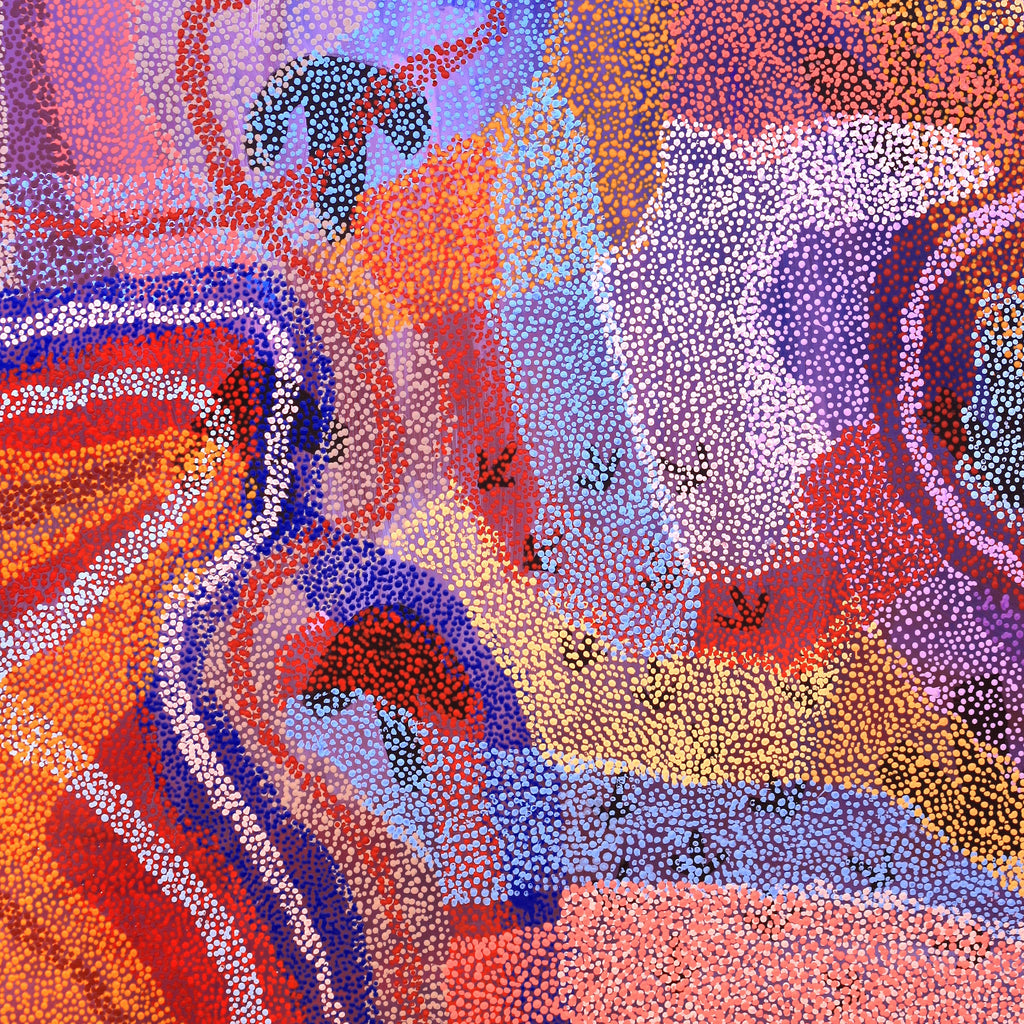 Aboriginal Artwork by Margaret Nangala Gallagher, Yankirri Jukurrpa (Emu Dreaming), 182x122cm